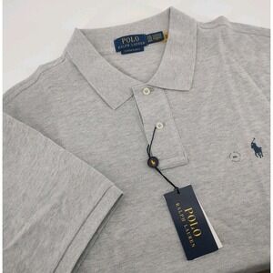 NWT Polo Ralph Lauren Custom Slim Fit Polo Shirt Casual Pony Grey XXL